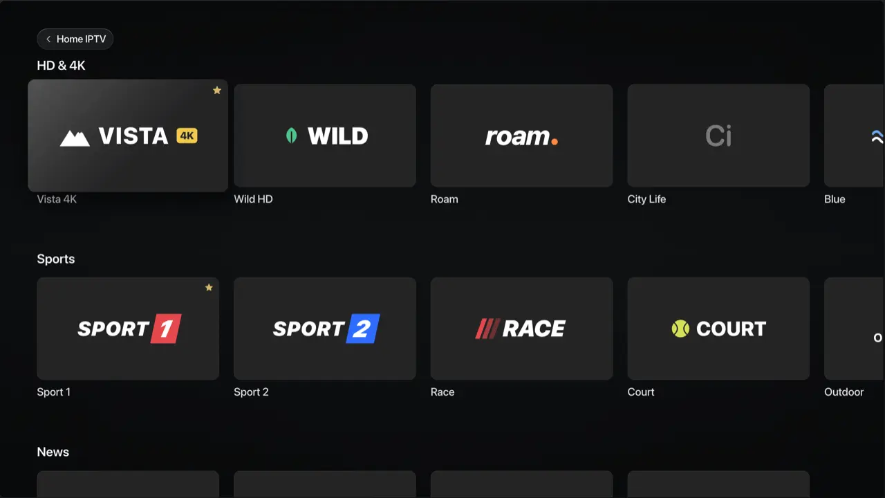 Revue channel grid on Apple TV